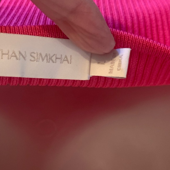 Jonathan Simkhai pink halterr body con mini dresss size L - Picture 5 of 5